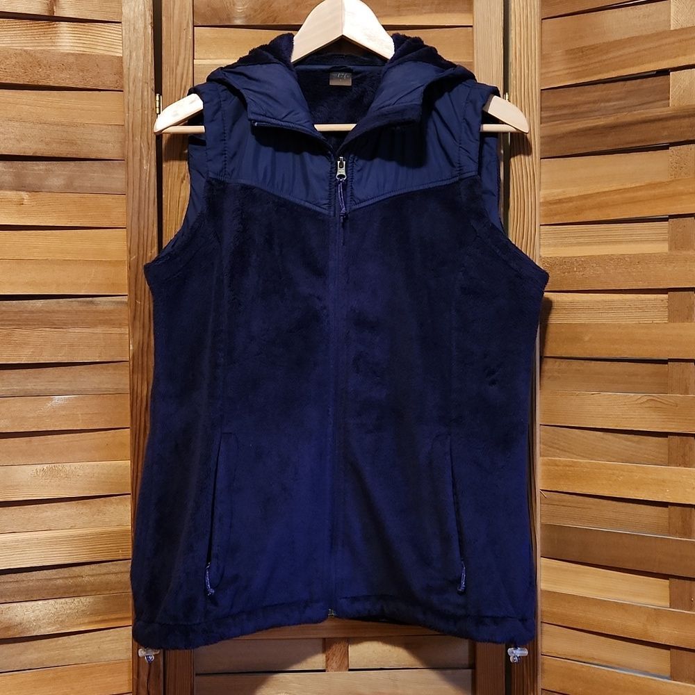 Made For Life Purple Hooded Vest Women L Full Zipper Polyester